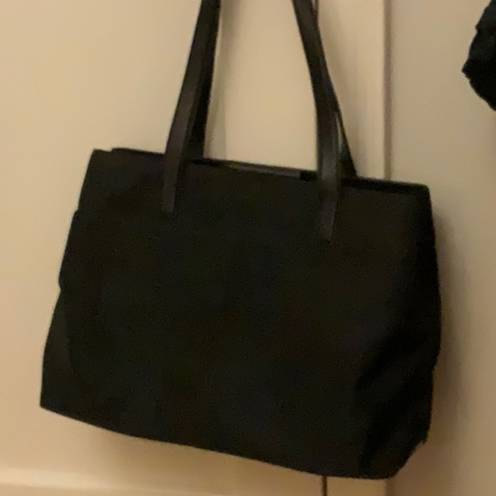 Coach business tote circa 2002. Nylon with leather trim.